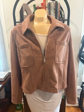Brown faux suede jacket